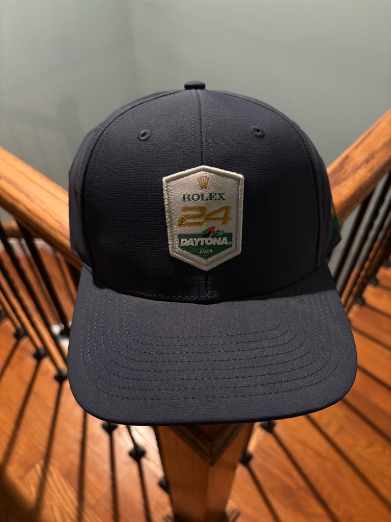 Rolex Navy Hat With Gold  Green Daytona Patch